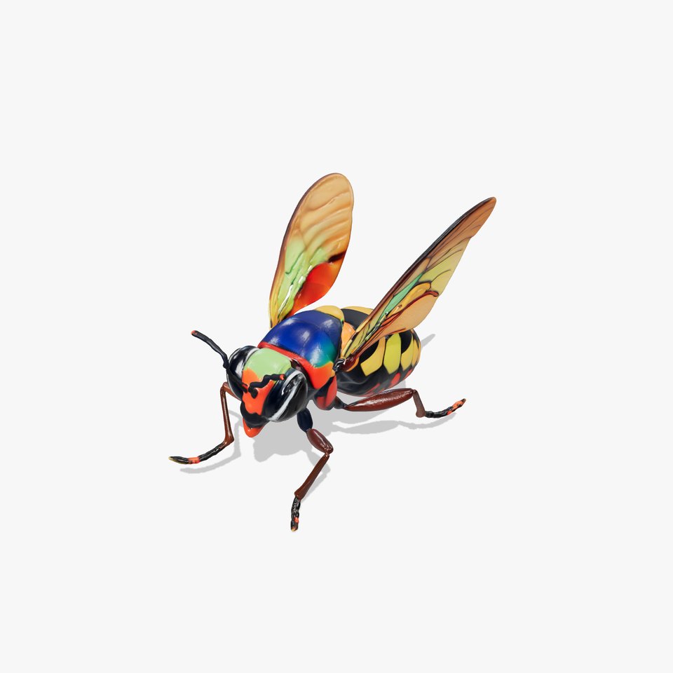 Exotic Insect with Stained Glass Wings model pack